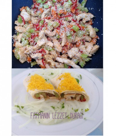 Sebzeli soya soslu dürüm