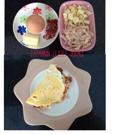Pastırmalı hindi fümeli omlet